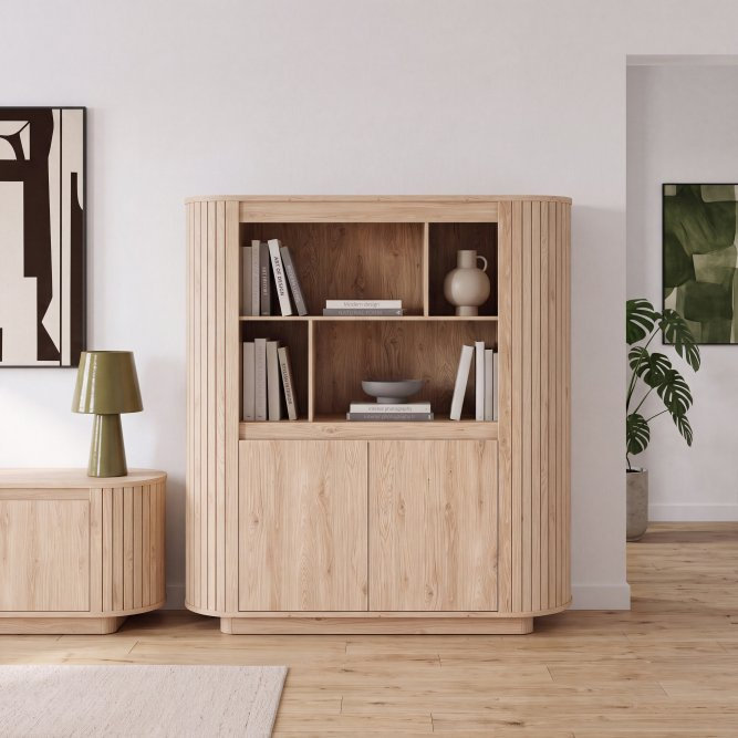 Chanceton 162cm Bookcase with Lower Cupboards