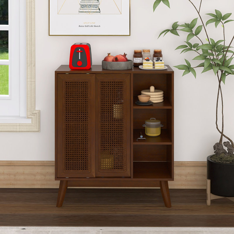 Buffet avec tablette réglable, Noyer foncé
