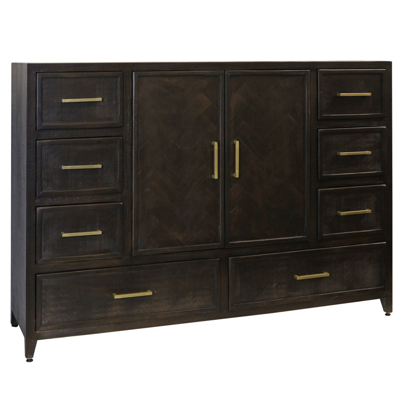 Commode 2 portes, 8 tiroirs Harrow - Terre d'ombre brûlée