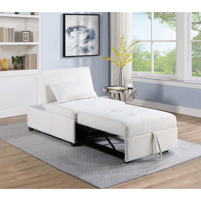 Convertible Chair In White With And Seatback Modern Function