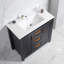 Meuble-lavabo de salle de bain avec lavabo simple, meuble-lavabo encastré, armoire de rangement pour salle de bain avec 2 portes et 2 tiroirs, fermeture en douceur, rangement multifonctionnel-115688415