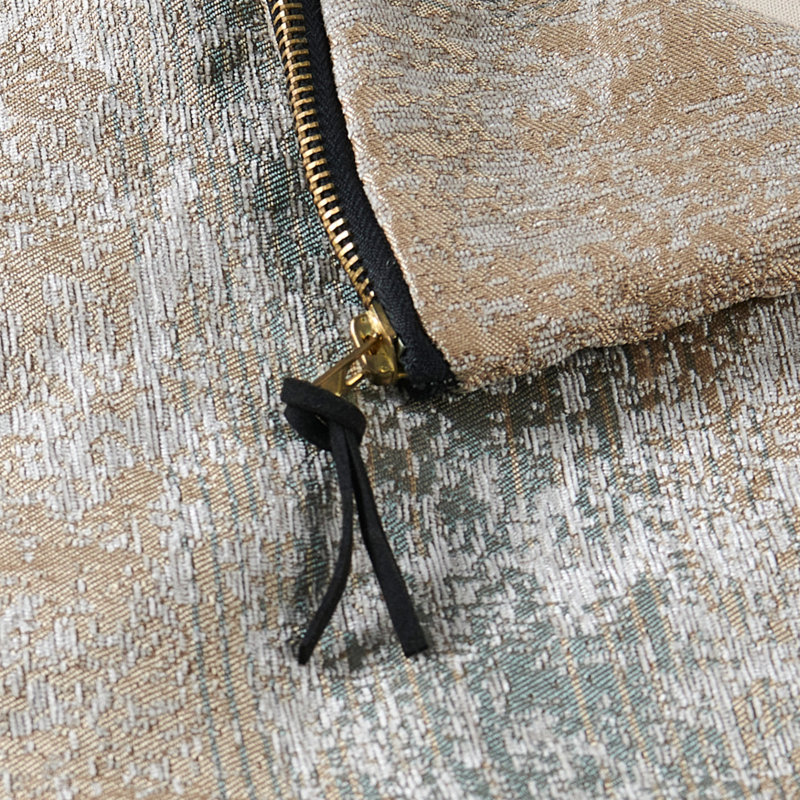 2 pièces de coussins décoratifs en chenille jacquard , Taupe/kaki