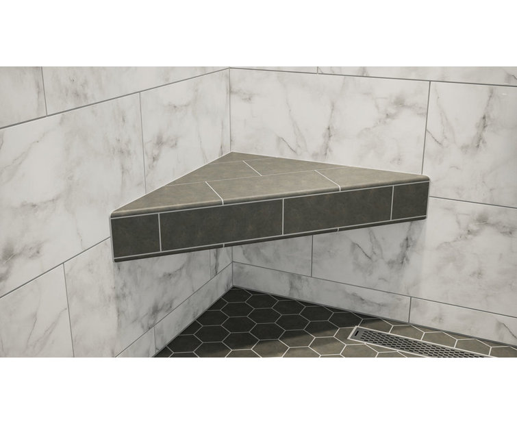 Floating Corner Shower Bench Kit with Orange XPS Board by Original Granite Bracket 24x24