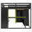 L-Shaped Wooden Twin Size Gaming Loft Bed with Dual Twin Beds, RGB LED Lights, USB Ports, TV Stand & Storage Shelves & Adults-Green-201675701