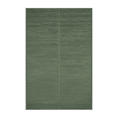 Machine Washable Solid Green Area Rug