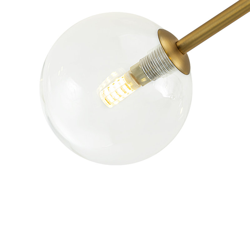 Plafonnier semi-encastré 6 lumières Spoutnik, Doré