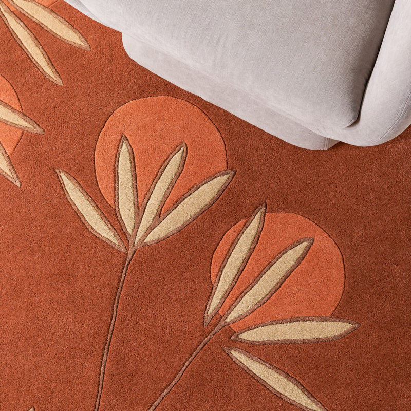 Tapis floral en laine touffeté à la main Soho, Rectangle 9 pi 6 po x 13 pi 6 po