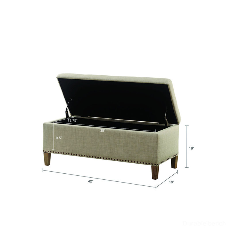 Yanlin Upholstered Ottoman, Light Gray
