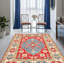 Tapis unique en laine noué à la main 6 pi 6 po x 8 pi 8 po nouvel âge Moodey