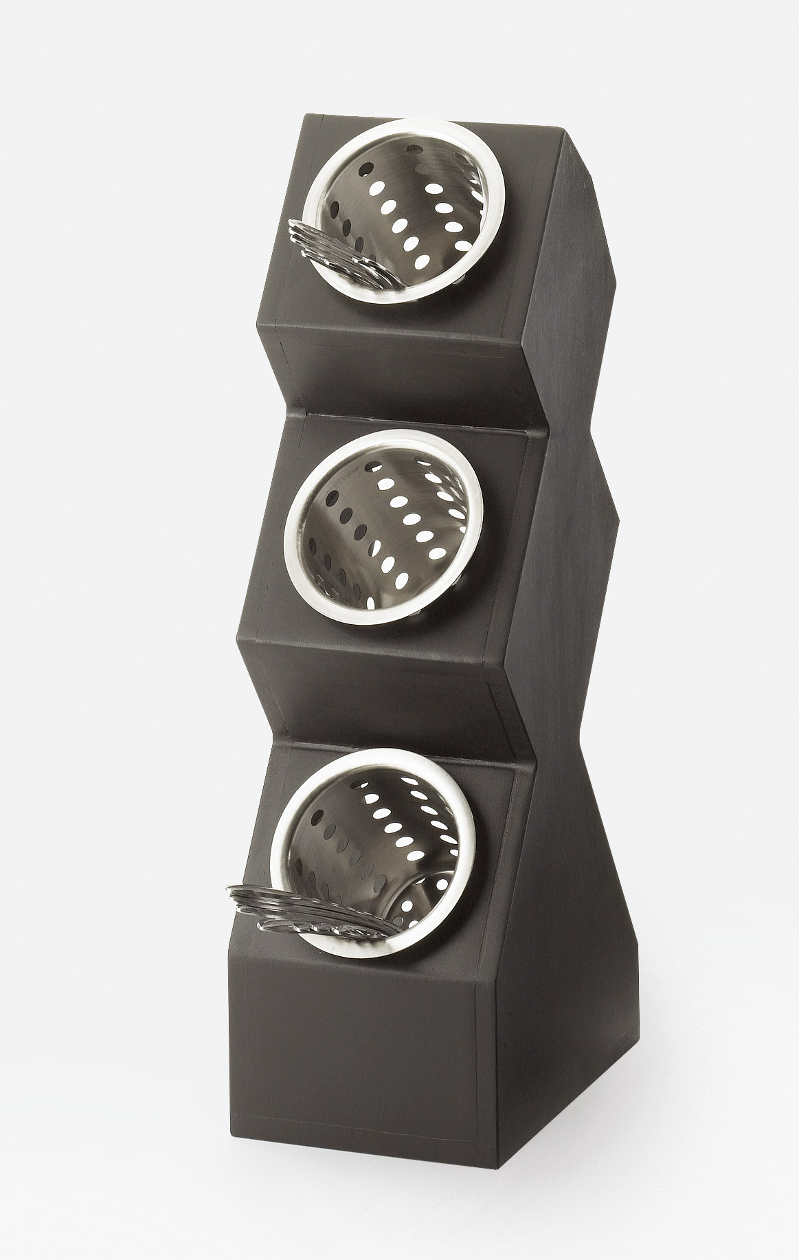 Cal-Mil Classic Black 3-Cylinder Vertical Flatware / Condiment Display ...