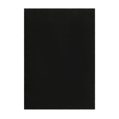  Modern Black Area Rug 8x10 Washable Rug Solid Textured Accent Rug Non Slip Carpet Non Shedding Low-Pile Rugs Stain Resistant Farmhouse Carpet Mat for Dining Room Home Office