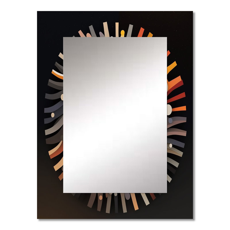 Eye Of Consciousness Retro Futuristic - Eye Large Wall Mirror, Modern Decorative Mirror, Printed Metal Art, 32" x 24"