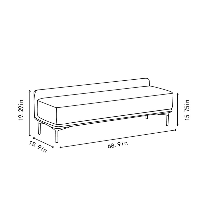 Banquette triple pour salle à manger, Orange