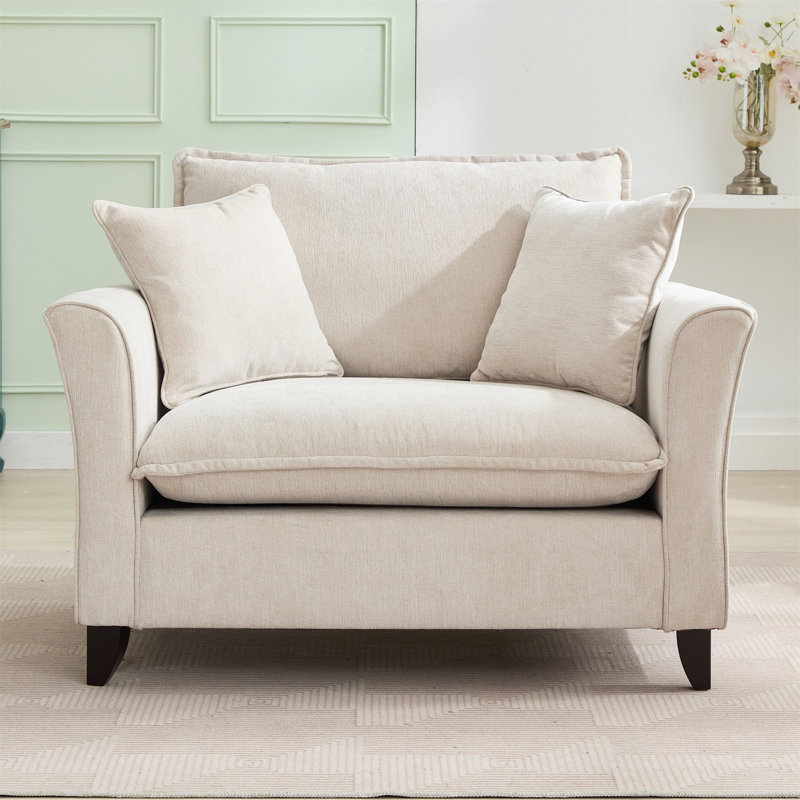 Fauteuil surdimensionné de 46,3 po, Chenille crème