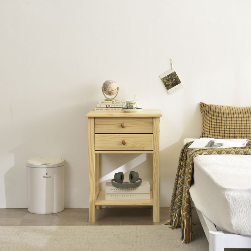 Adaryl 17.7'' W Solid Wood Nightstand, Natural