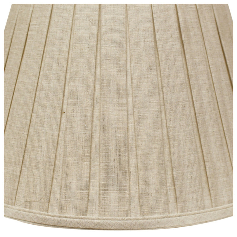 Abat-jour carré en lin à plis pour lampes de table, abat-jour souple avec garniture laveuse, haut 9 po x bas 14 po x hauteur 9 po - Abat-jour en tissu naturel