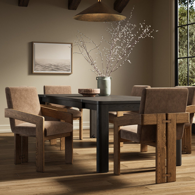 Roxy Upholstered Arm Chair, Smoked Grey, Somerton Ash