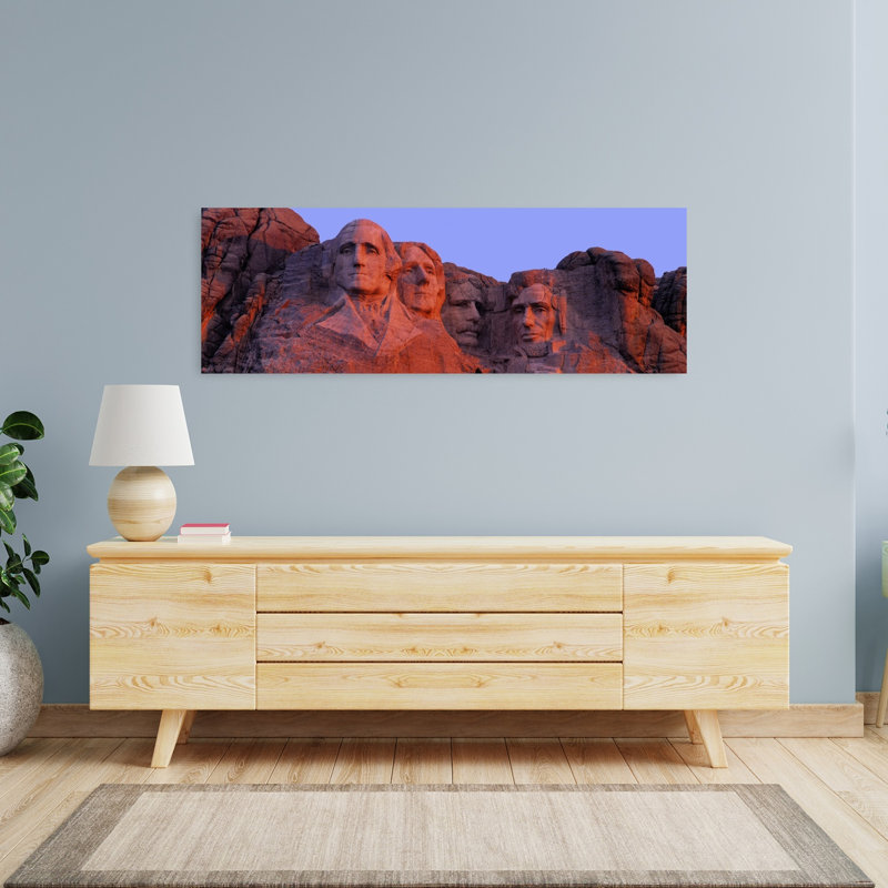États-Unis, Dakota du Sud, Mont Rushmore, art abstrait contemporain, art mural paysage, H 16 po x l 48 po
