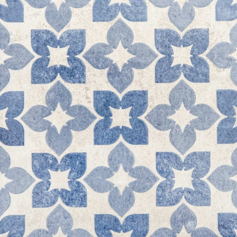 Carreaux de sol et muraux en porcelaine satinée Phlox 8 po x 8 po, Bleu
