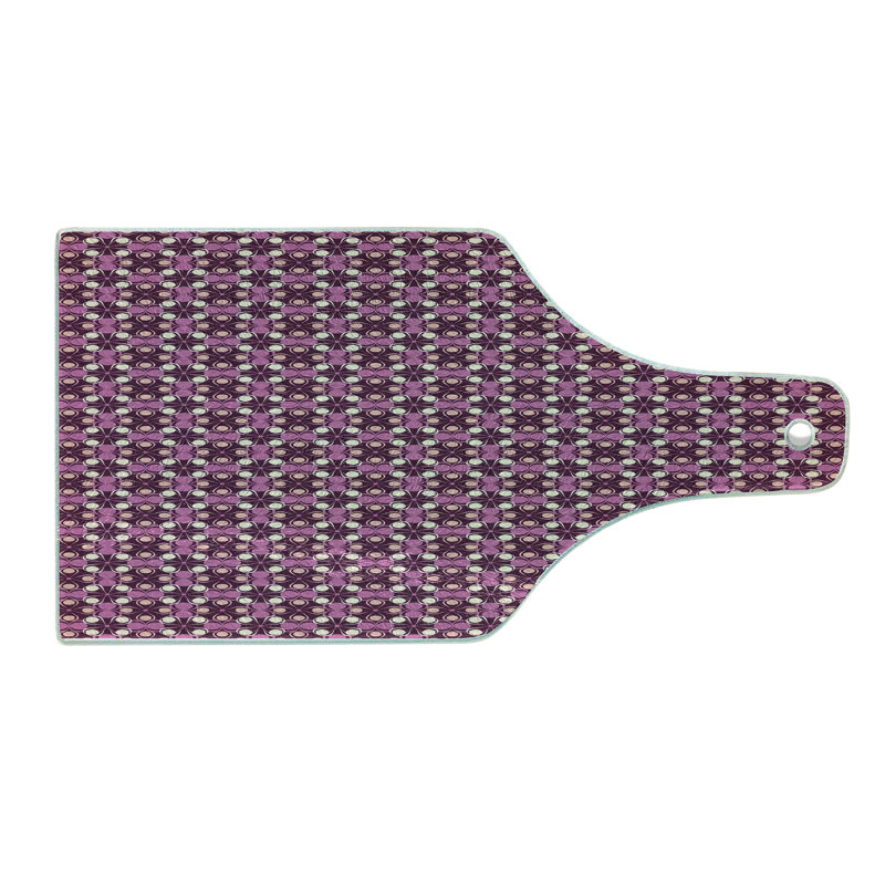 Ambesonne Abstract Tempered Glass Cutting Board Quirky Circles Forming Odd Plum Dark Fuchsia Peach