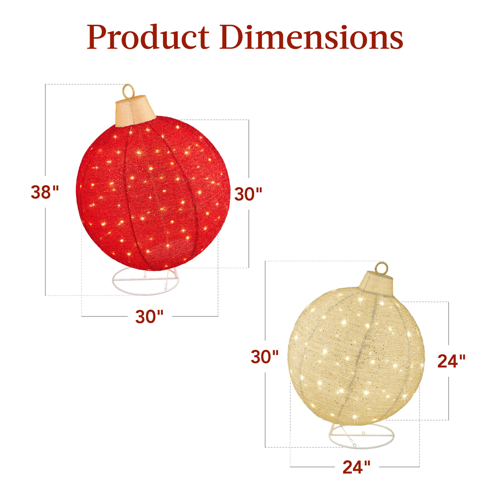 Ball Ornament, Red/Gold