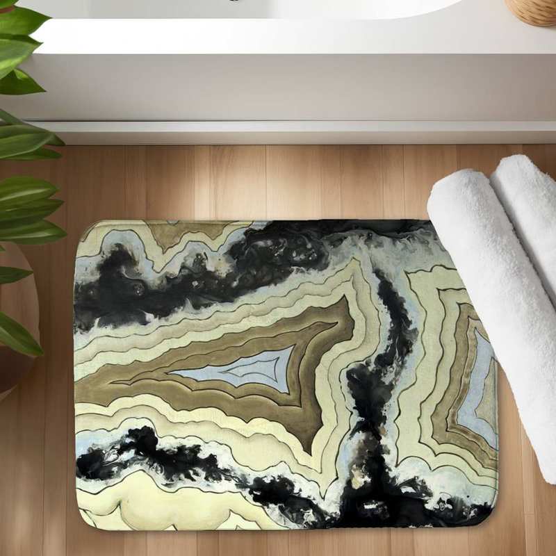 Lace agate Bath Mat with Non-Slip Backing - Quick Dry Memory Foam Bathroom Rug - Absorbent - Modern Plush Spa-Style - Machine Washable