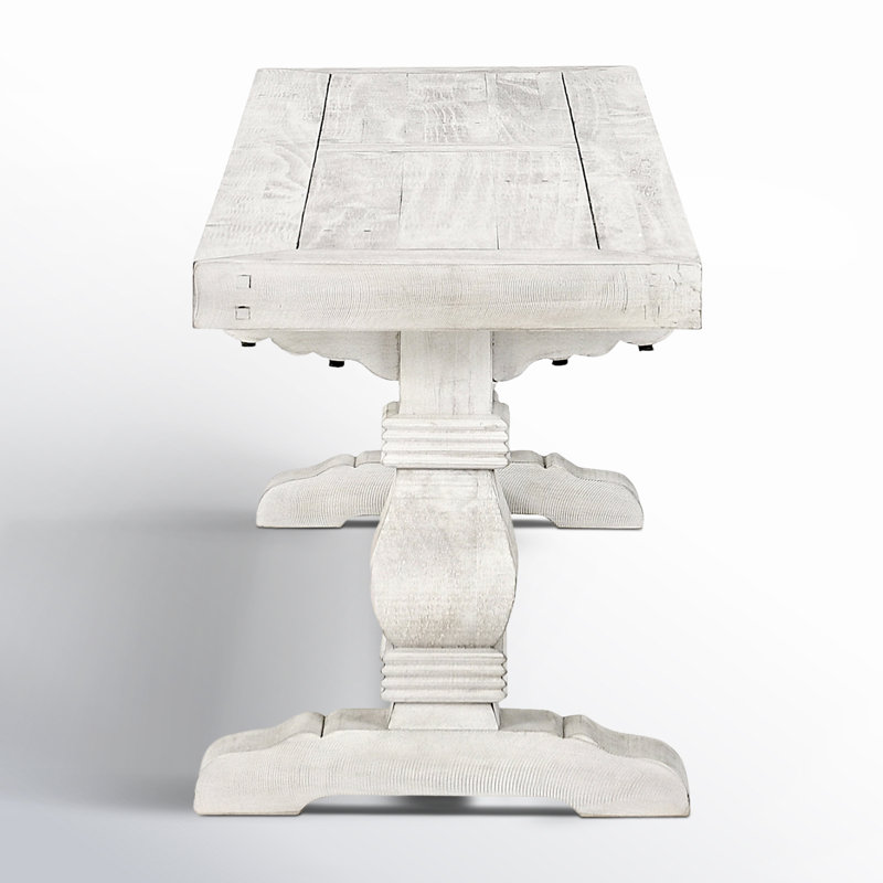 Kasey Wood Bench, 18" H x 66" W x 16"D, Distressed Ivory