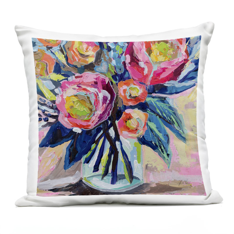 Parce que vous m'aimez, coussin d'extérieur imprimé, par Jeanette Vertentes, 18 x 7 x 18