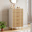 Commode 5 tiroirs pour la chambre à coucher, commode haute 48 po, rangement pour commode moderne en bois-503664469