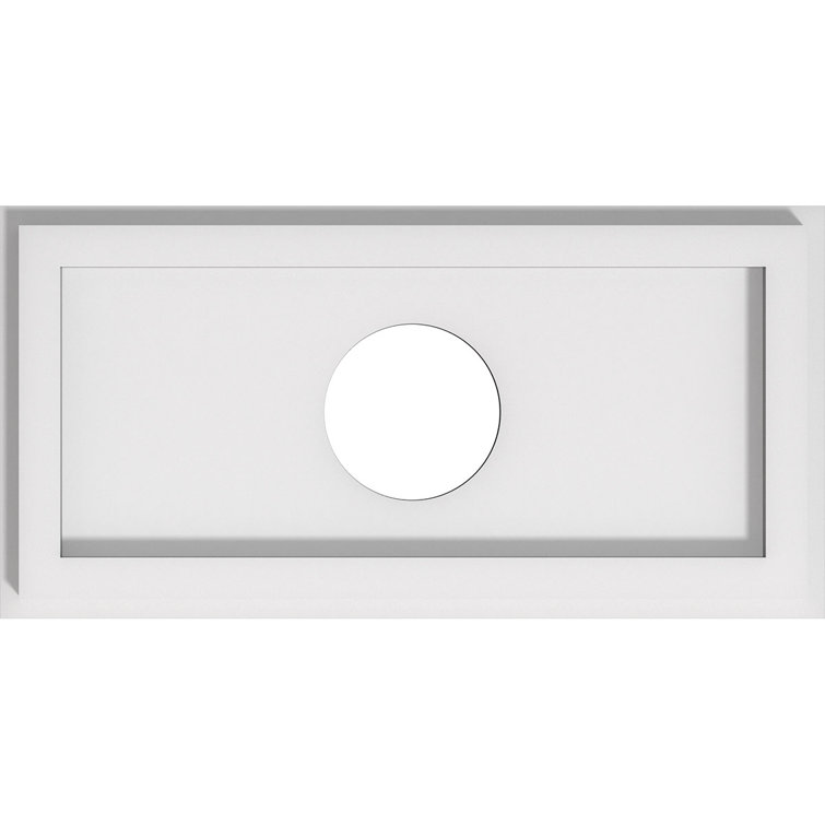 Rectangle Architectural Grade PVC Contemporary Ceiling Medallion 3" Inside Diameter