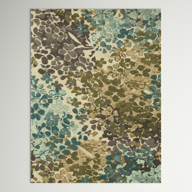 SantaCruz Blue/Green Traditional Floral Area Rug