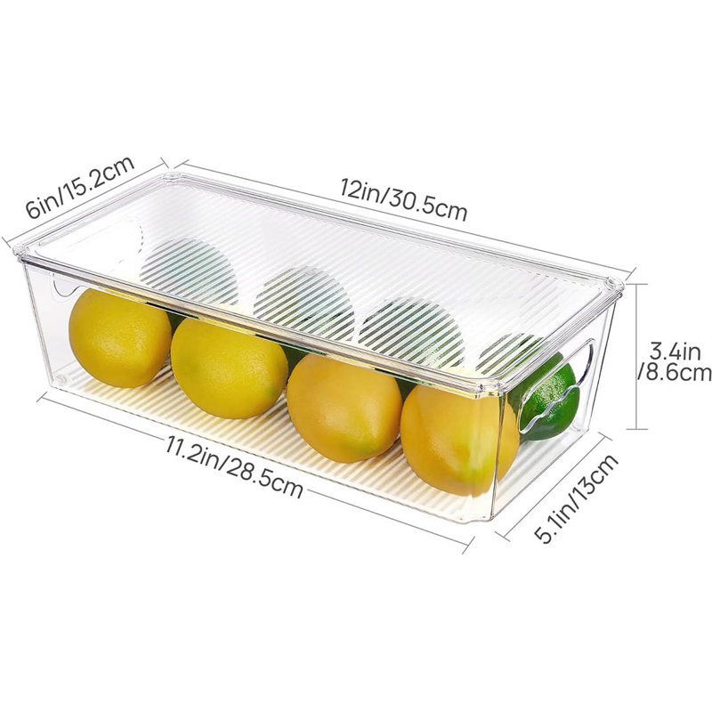 8Pcs Clear Organizers And Storage Bins With Lids, Stackable Plastic Storage Containers With Handles