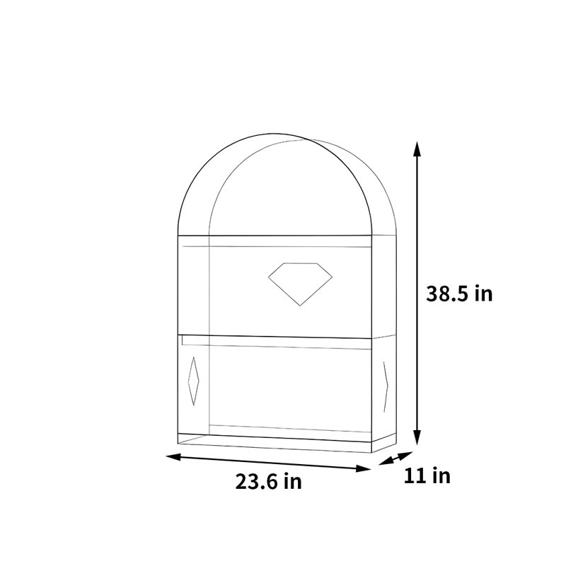 Bibliothèque créative et pratique, (3 tablettes) H 38,5 po x l 23,6 po x P 11 po, Gris