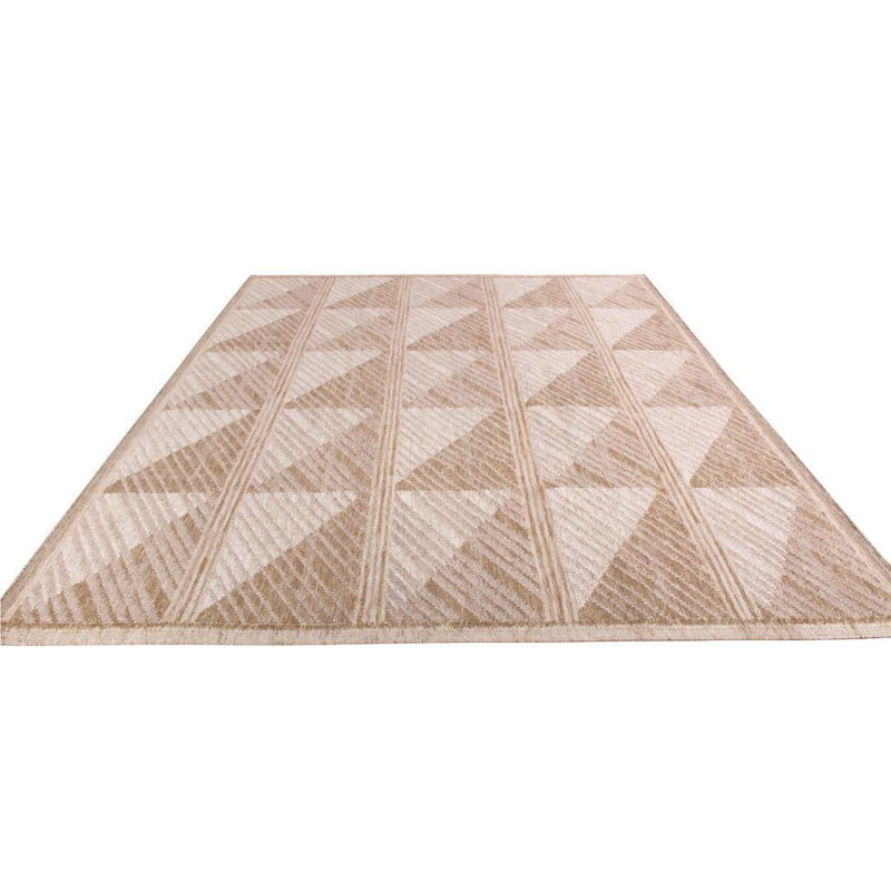 Rug & Kilim’S Scandinavian Geometric Beige Brown Wool Rug, Rectangle 10' x 14'