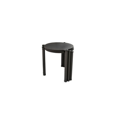 Modern Industrial Nesting Table Set (3 Pieces), Black, 13.4 x 15.7 x 13.4 inches | 100% MDF with Compressed Kraft Legs | Stylish and Functional Design for Home & Office, Perfect for Space-Saving Solutions