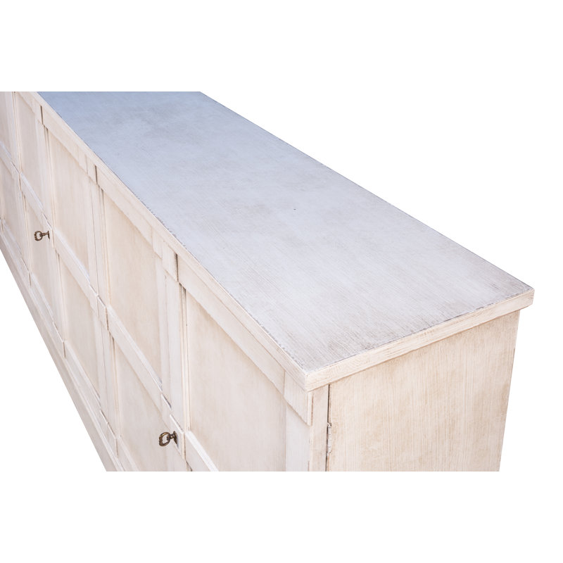 Boxholm 112'' W Solid Wood Sideboard, White/White