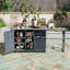 Chariot de barbecue pliable avec plateau en acier inoxydable, armoire à déchets, tablettes et roues réglables-126059427