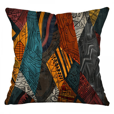 Coussin décoratif abstrait, sergé de coton abstrait