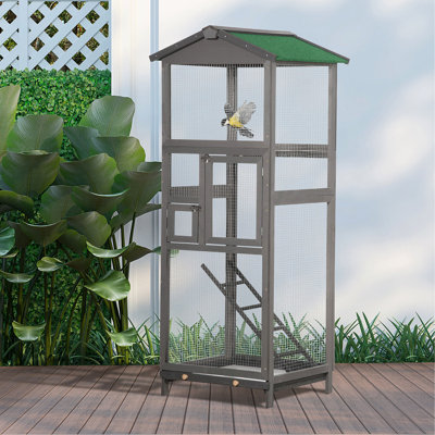 Cage à oiseaux en bois pour perroquet Pawhut