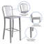 Tabouret de bar d'intérieur et d'extérieur de qualité commerciale avec dossier à lattes verticales-444989070-424817862