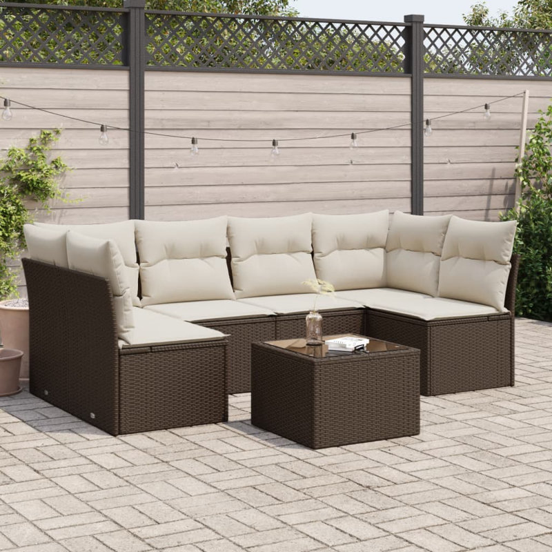 Vidaxl Garden Sofa Set Brown