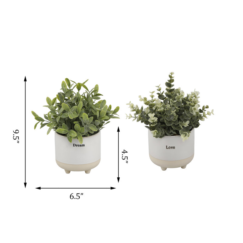 9.5'' Faux Eucalyptus Plant in Ceramic Pot