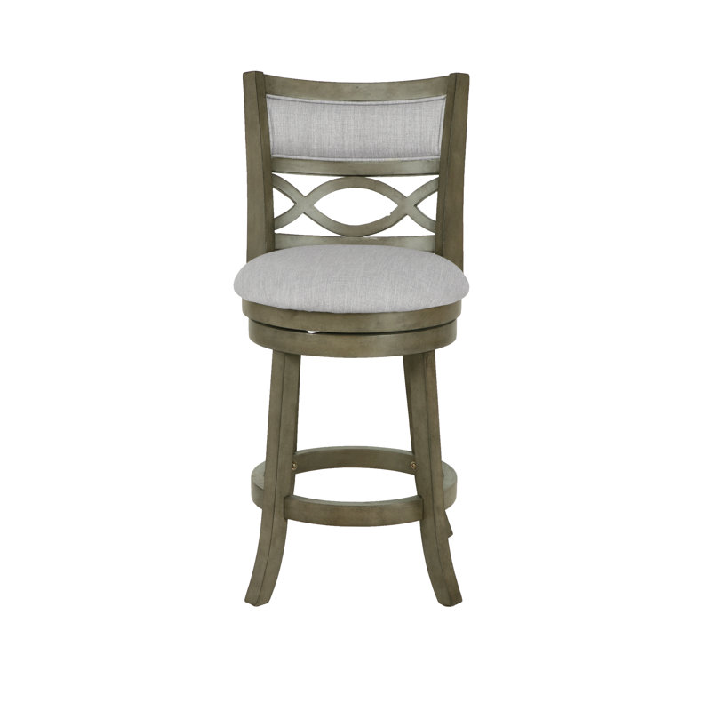 Kopasz Swivel Stool, Antique Gray 1, Counter Stool (24” Seat Height)