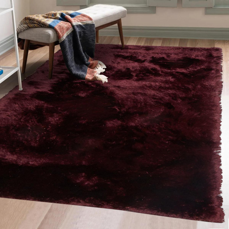 Baum Handmade Shag Purple Rug, Rectangle 200 x 290cm