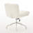 26.4 - Inch Wider Seat Swivel Office Chair With Artificial Rabbit Hair, Metal Base, Cream Color, Faux Alpaca Fabric Double Cushion, Treehouse Seat, Boat Cabin-1470194231-1470194225