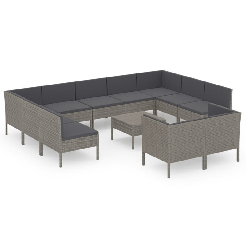 Ensemble de conversation modulaire 12 pièces, Gris
