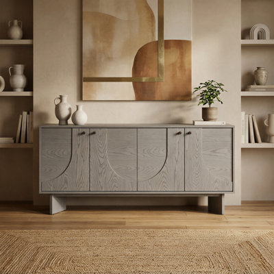 Buffet moderne avec commode et console Buffet en chêne gris des États-Unis de 63 po de largeur Corrigan Studio Malyun