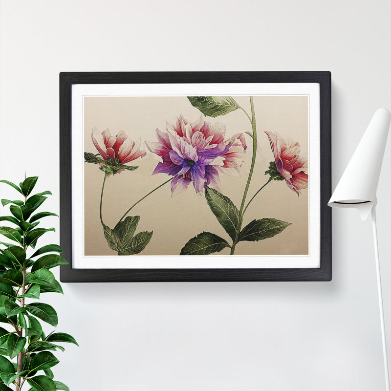 XH1022-9838X Flowers - Single Picture Frame Print, Black Framed, 46cm H x 64cm W x 2cm D
