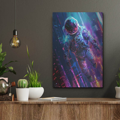 Ivy Bronx «Digital Space Blue and Mauve 1» par Momart, art mural en métal