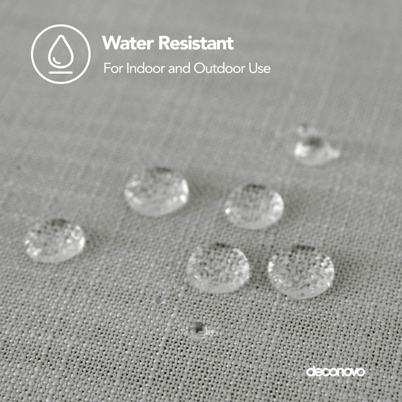 Water Resistant Tablecloth Faux Linen, Gray, 102" L x 60" W